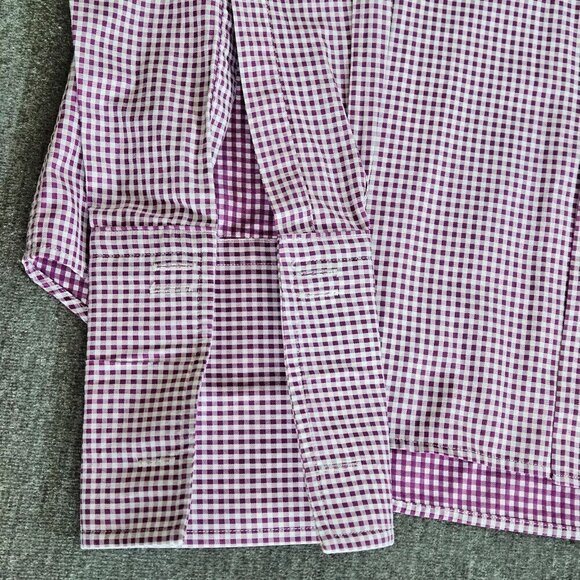 Charles Tyrwhitt Shirt Mens 15.5 M Slim Fit French Cuff Plaid LS Buttons Dressy - Picture 7 of 16